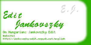 edit jankovszky business card